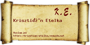 Krisztián Etelka névjegykártya